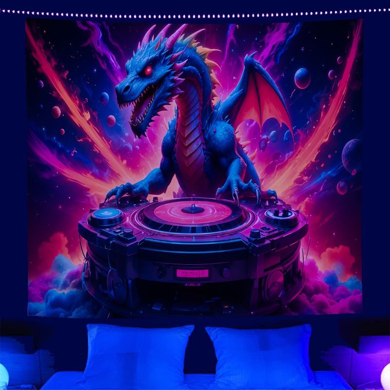 Esports Gaming Bar - Tapiz de Robot DJ Psicodélico VIKAMA,