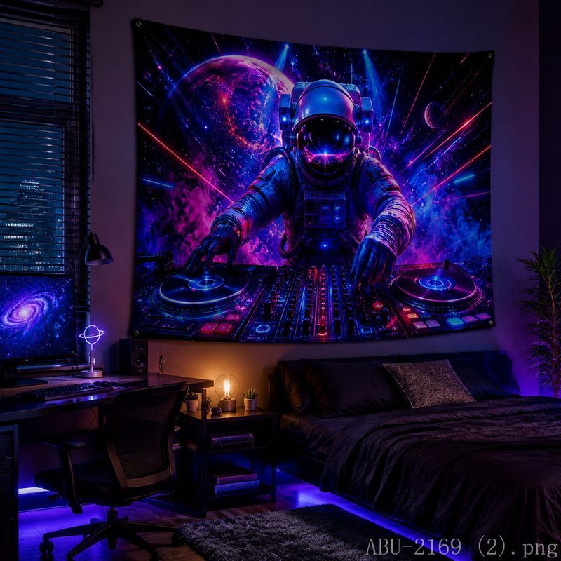 Tapiz con diseño de astronauta - Esports Gaming Bar reseña y precio