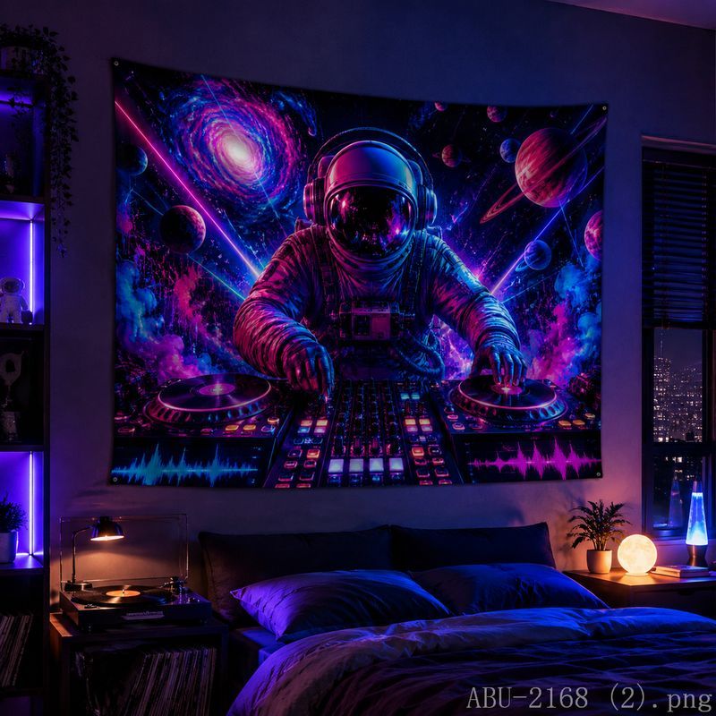 Tapiz con diseño de astronauta - Esports Gaming Bar reseña y precio